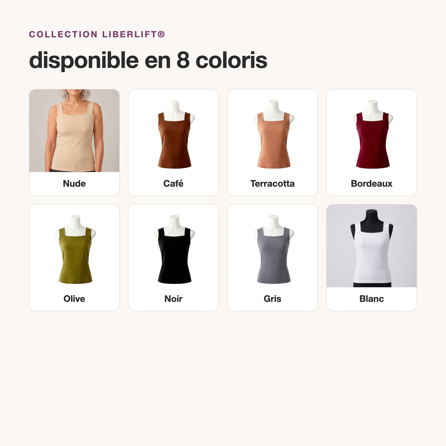 LiberLift® | Débardeur Brassière Intégrée, Maintien Sans Armature