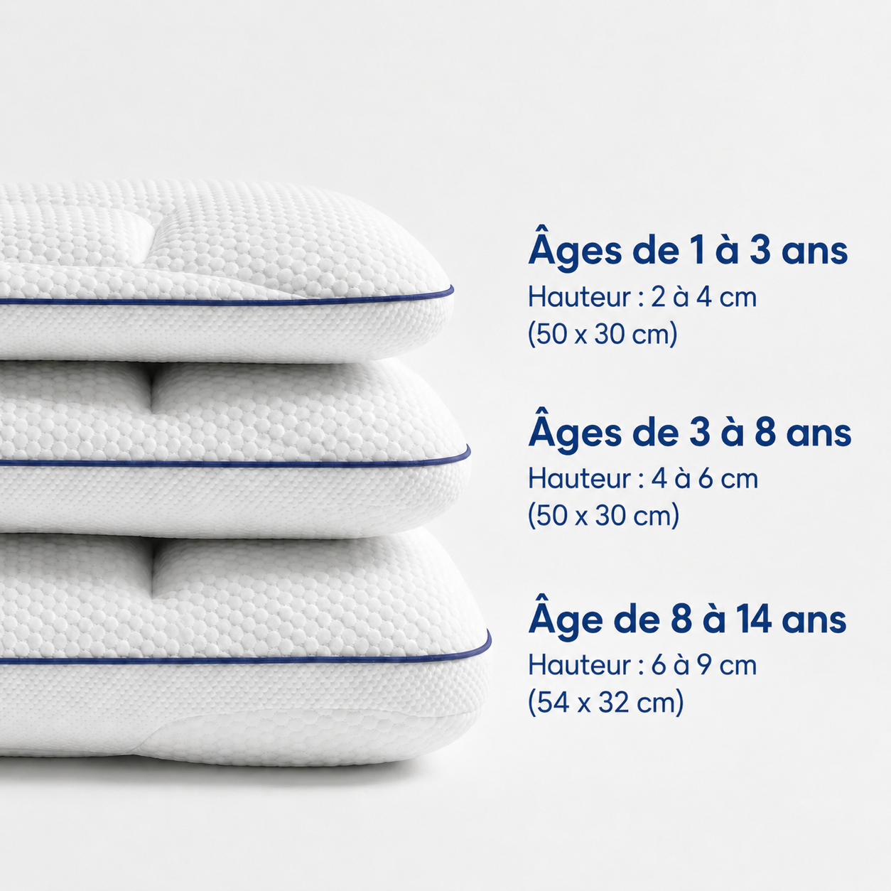 Bloomya® | Oreiller Ergonomique Évolutif Enfant (3–14 ans)