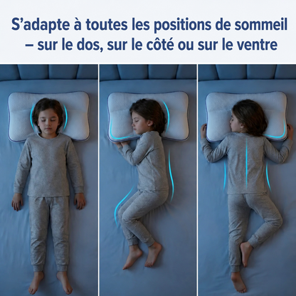 Bloomya® | Oreiller Ergonomique Évolutif Enfant (3–14 ans)