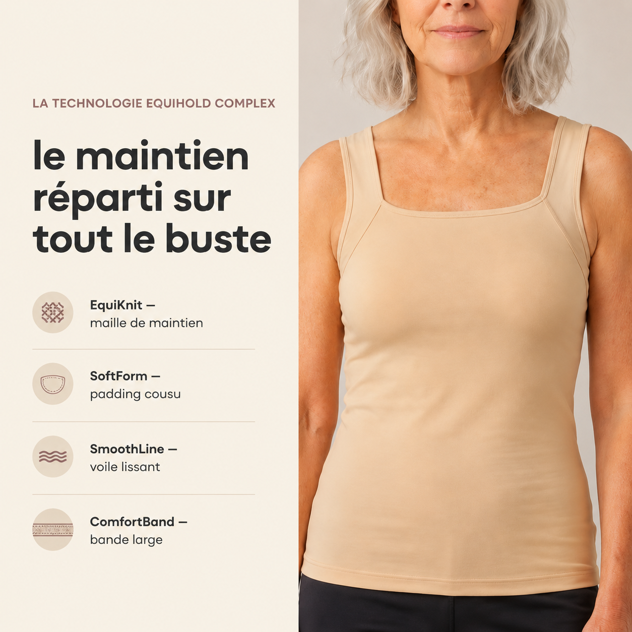 LiberLift® | Débardeur Brassière Intégrée, Maintien Sans Armature
